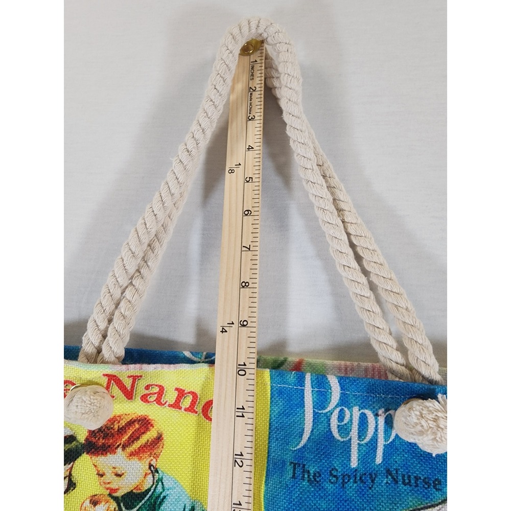 Nurse Nancy Little Golden Book Large Tote Bag Vintage Retro Pepper Plays Nurse - Picture 4 of 6